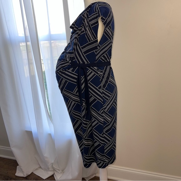 MOTHERHOOD MATERNITY cowl neck faux wrap DRESS - Picture 4 of 7